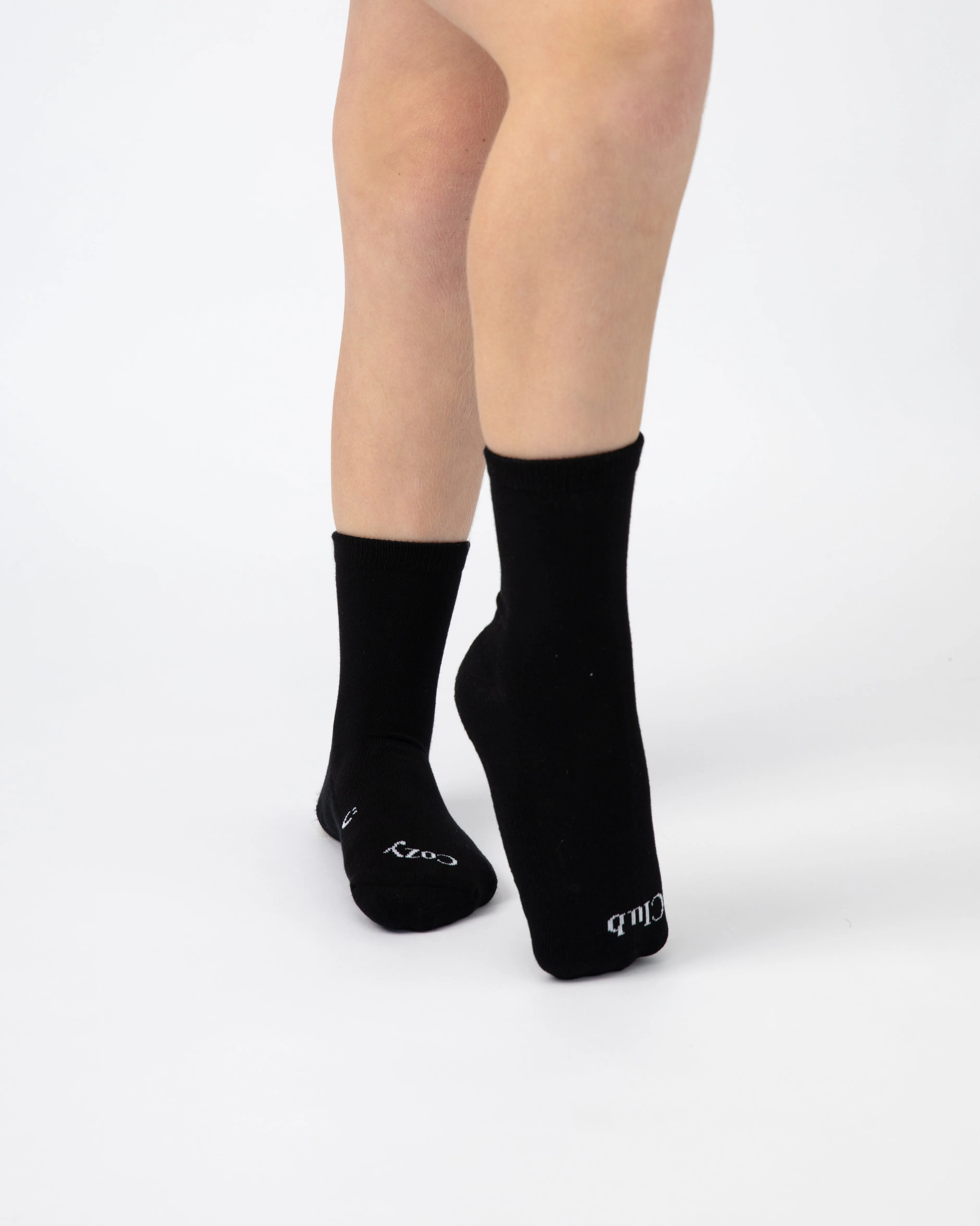 Everyday Crew Seamless Feel Socks 4 Pack (Kids) - Black