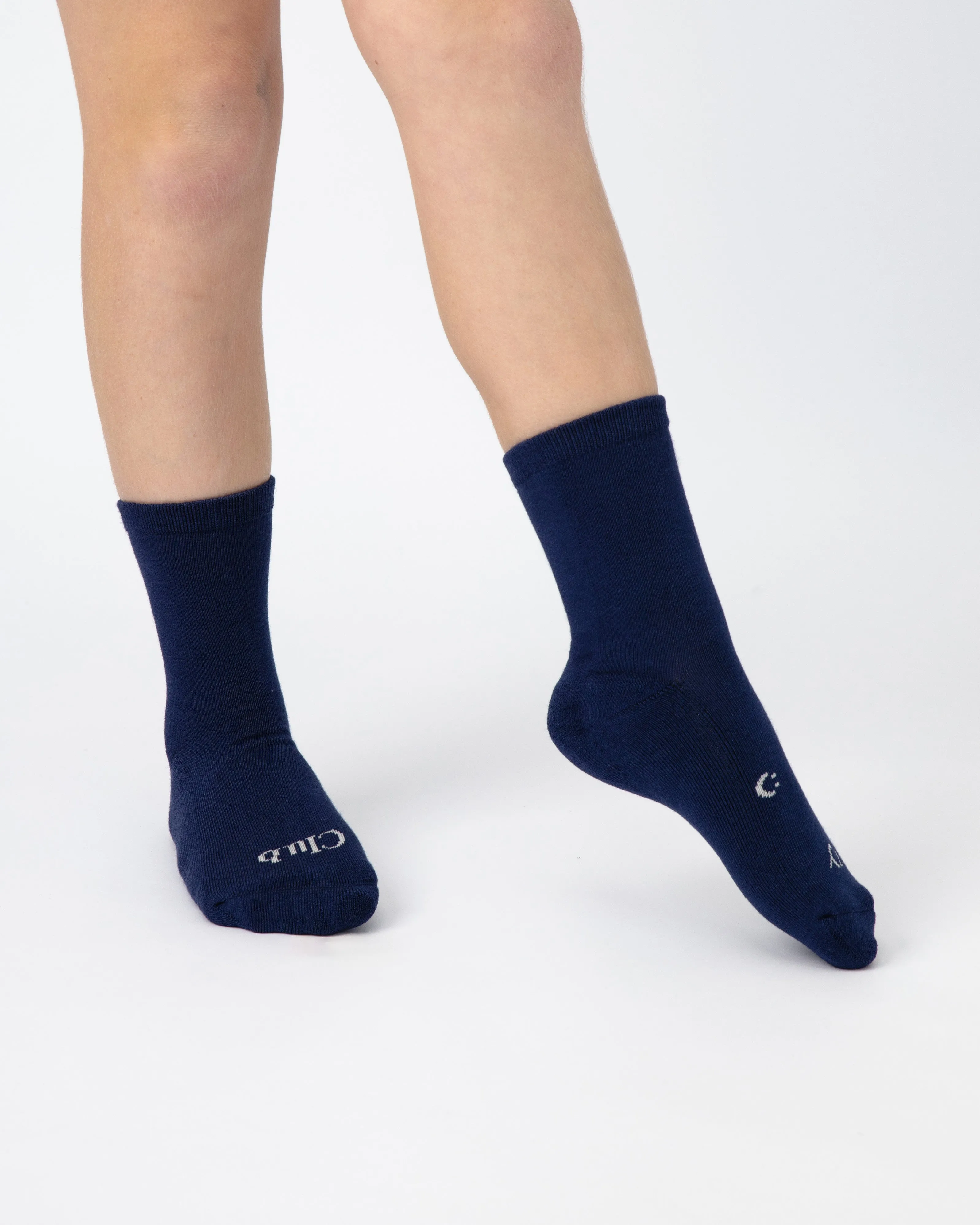 Everyday Crew Seamless Feel Socks 4 Pack (Kids) - Midnight Blue