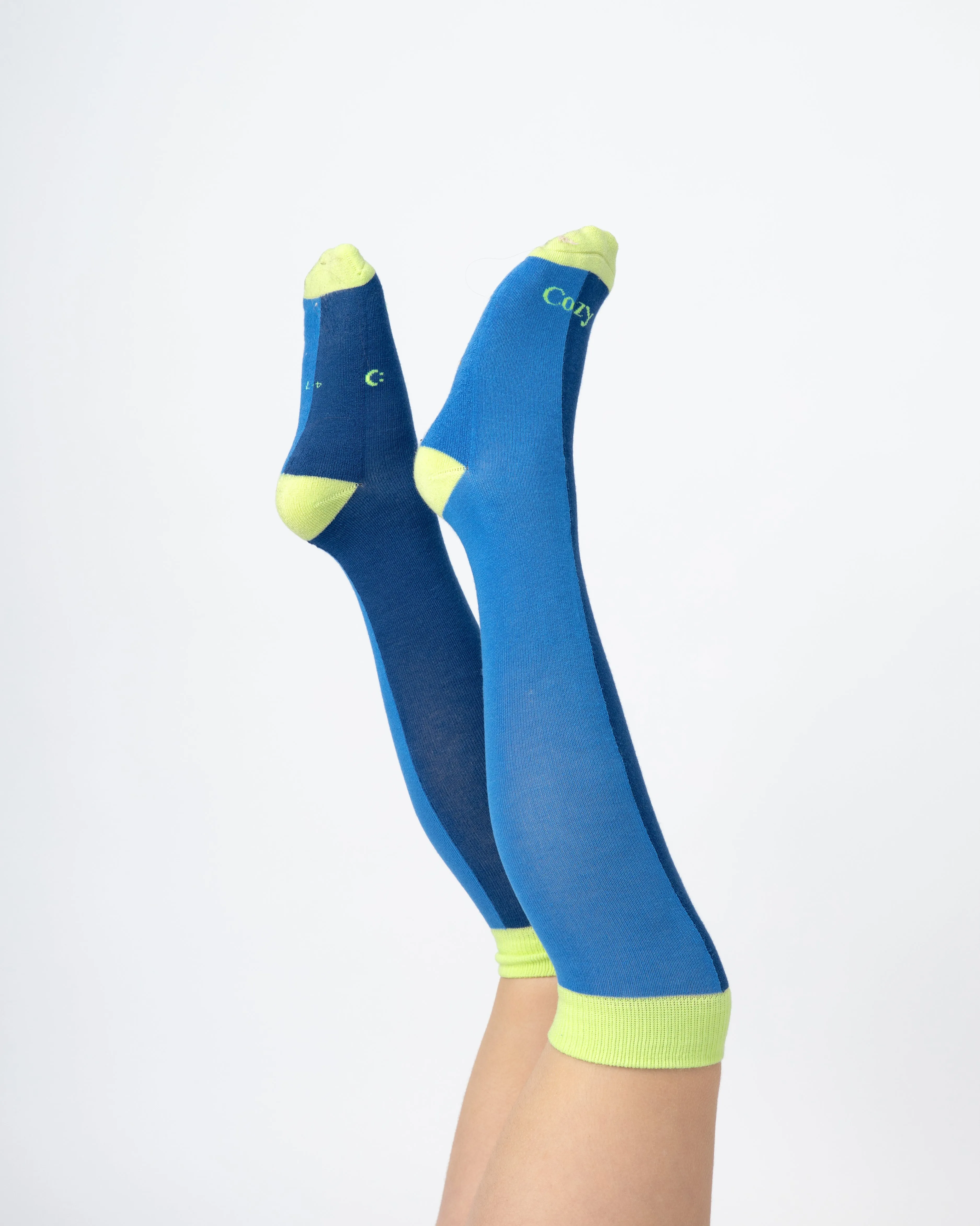 Everyday Knee-High Seamless Feel Socks 4 Pack (Kids) - White/Marine Blue