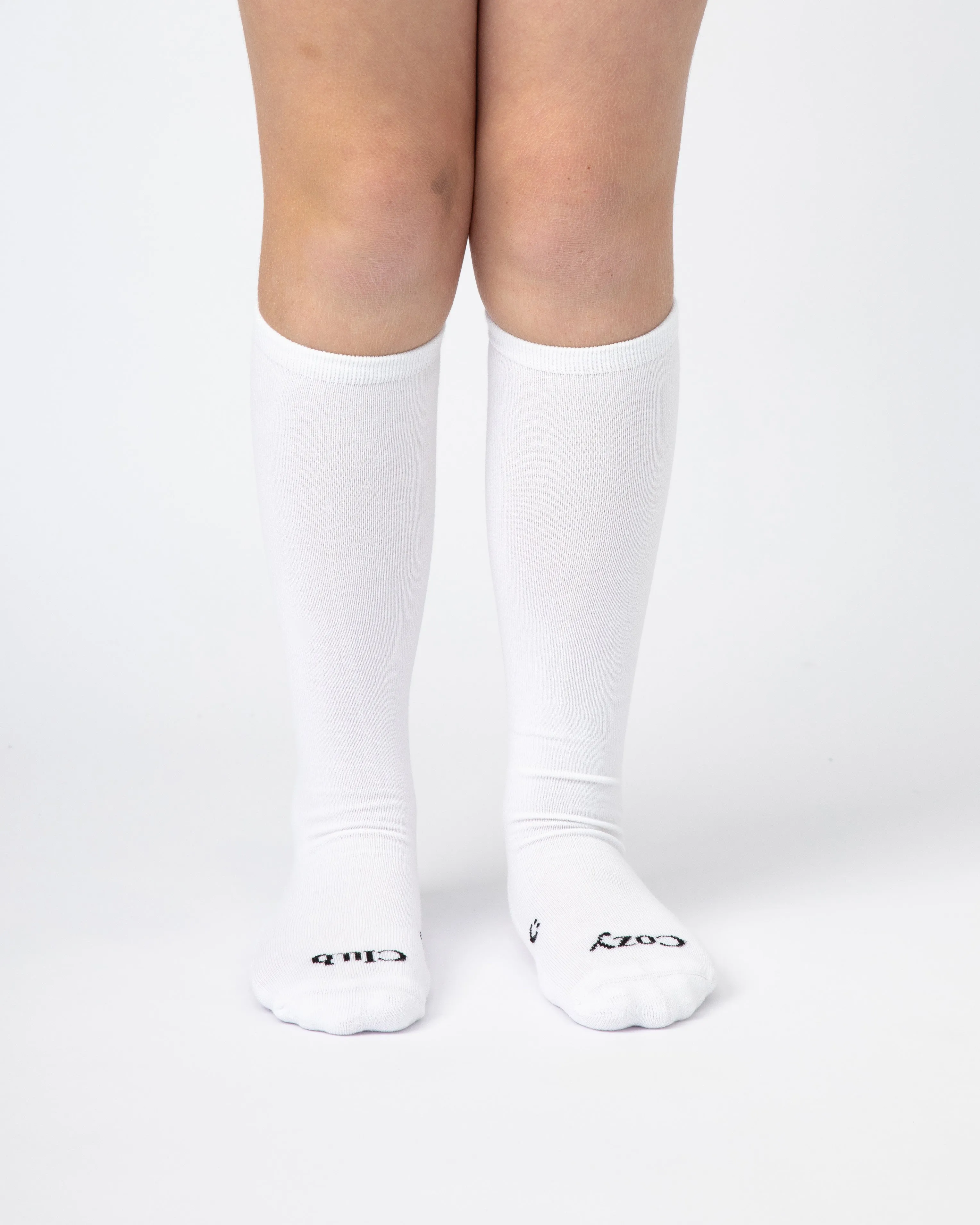 Everyday Knee-High Seamless Feel Socks 4 Pack (Kids) - White/Marine Blue