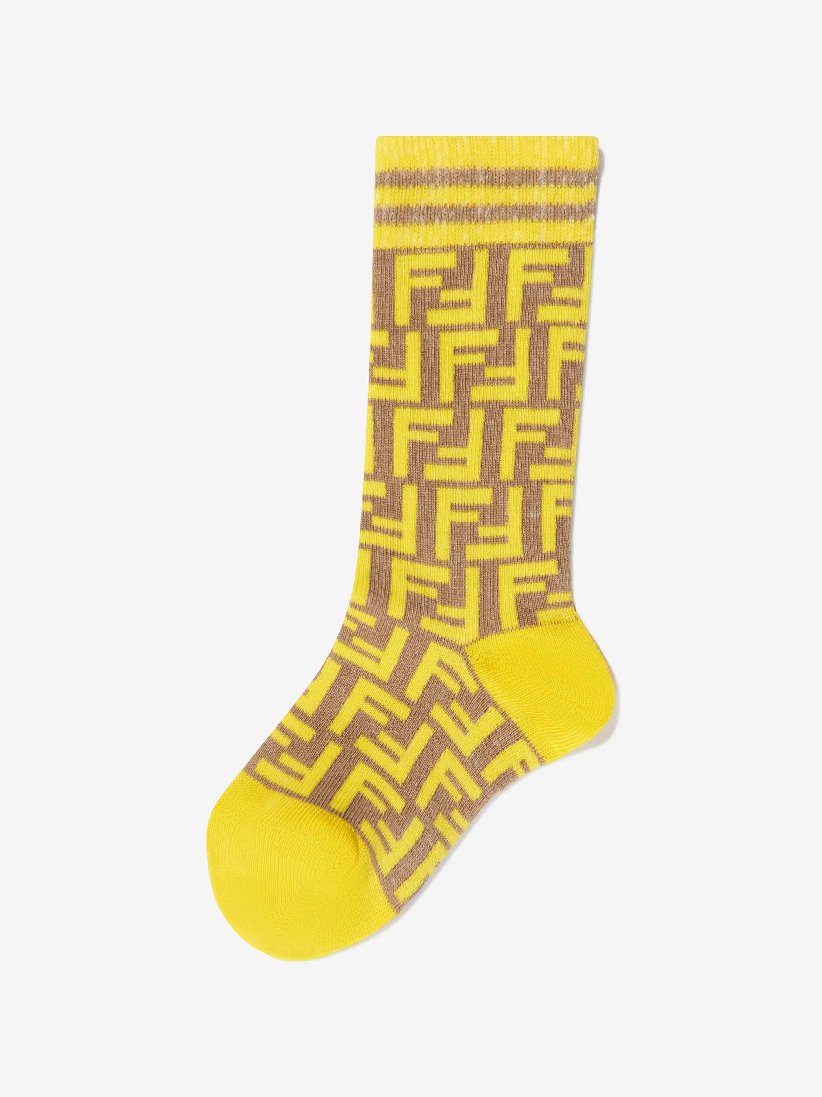 Fendi Kids - Kids FF Logo Socks Set (2 Pairs) in Yellow | Childsplay Clothing