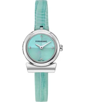 Ferragamo Women's Swiss Blue Leather Strap Watch 23mm