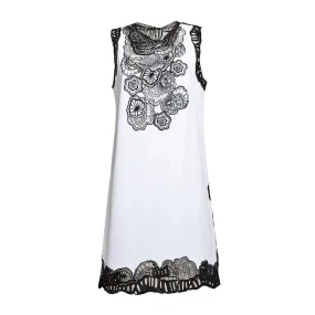 floral-embroidered cotton minidress