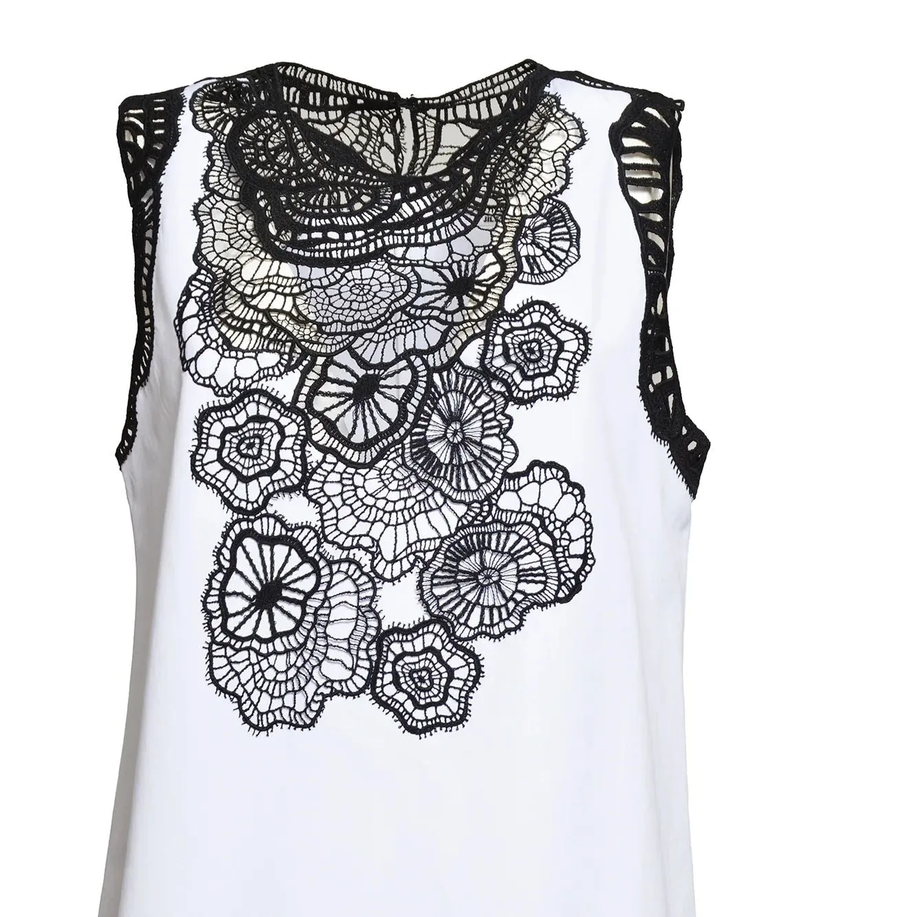 floral-embroidered cotton minidress