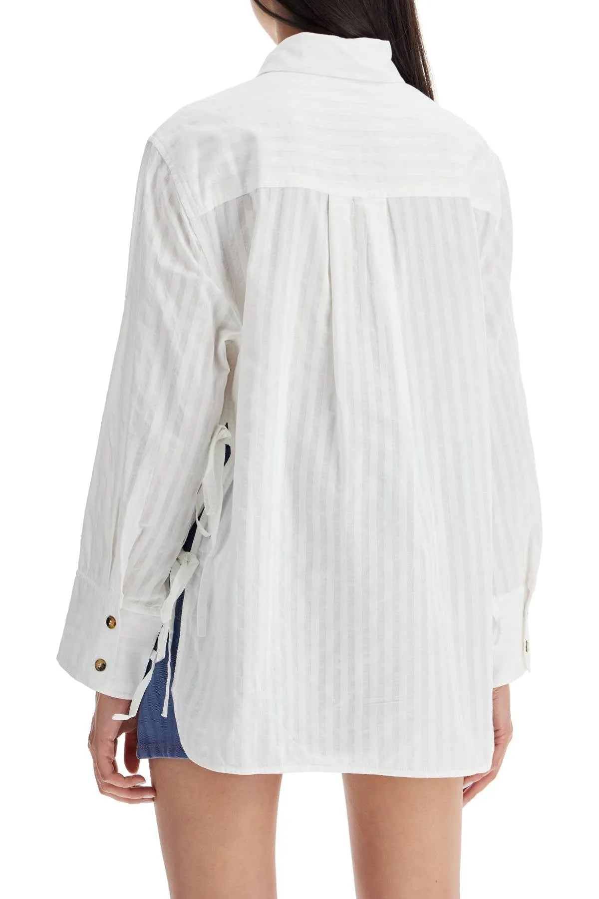 Ganni oversized Striped   White