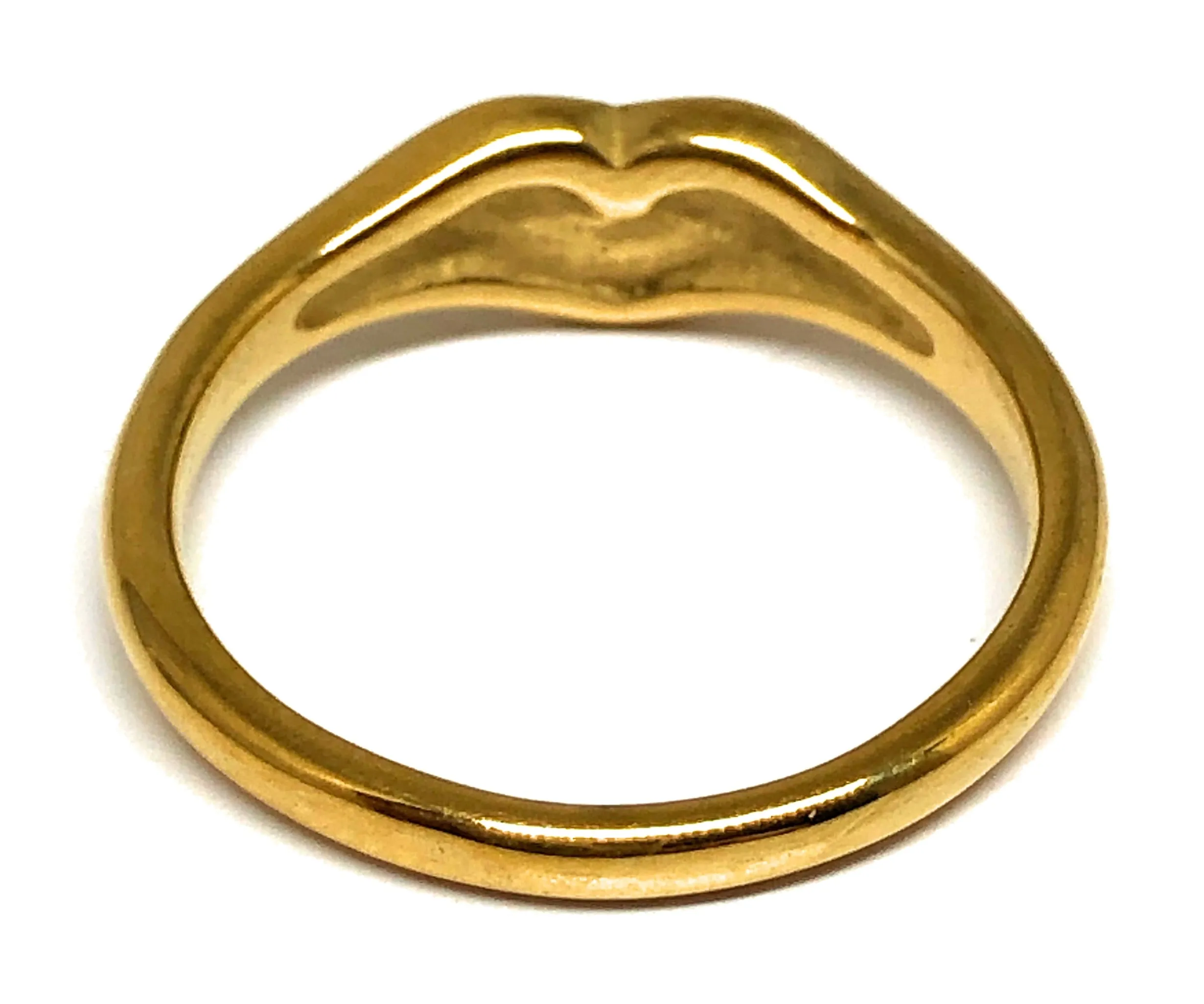 Gold Plated Classic Signet Heart Ring Anillo