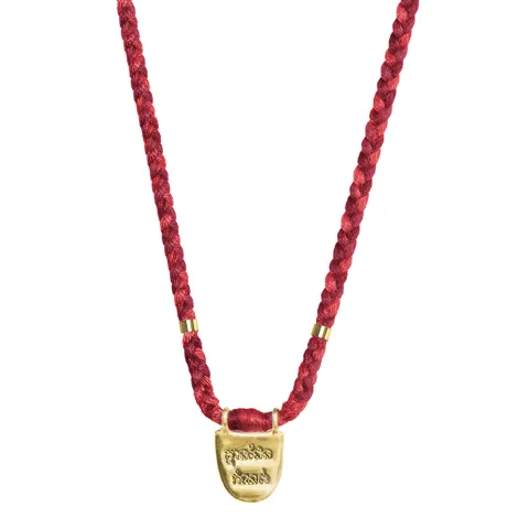 Gold Vermeil Without Limits Necklace on Berry Cotton Cord