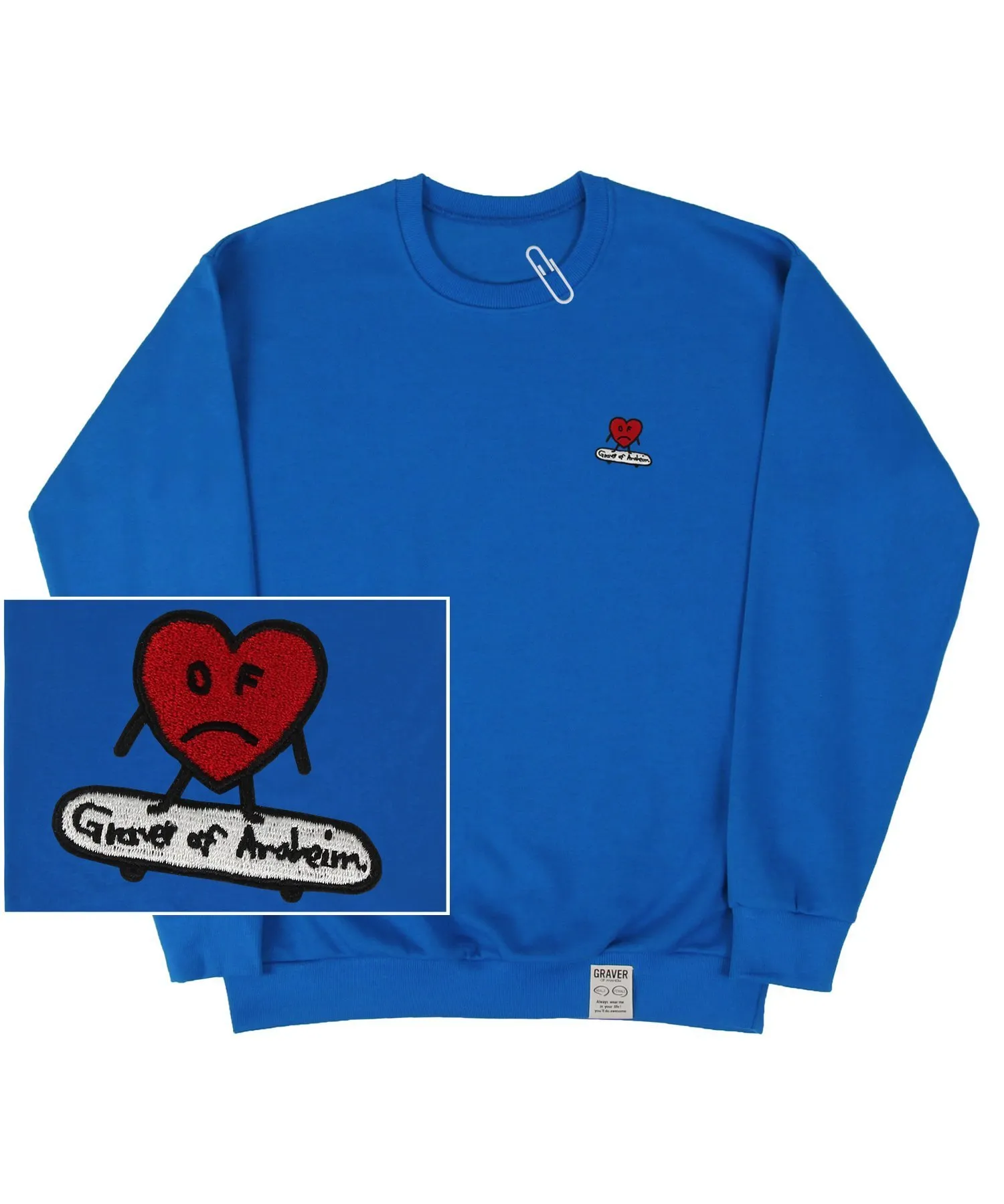 GRAVER  |[GRAVER]★HEART BOARD EMBROIDERY SWEATSHIRT