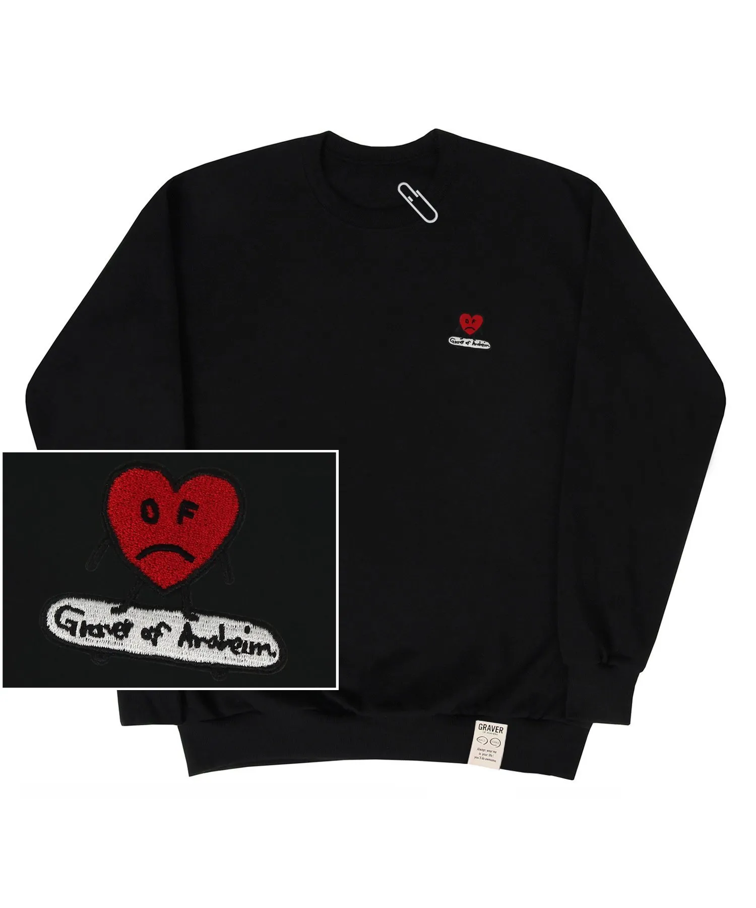 GRAVER  |[GRAVER]★HEART BOARD EMBROIDERY SWEATSHIRT