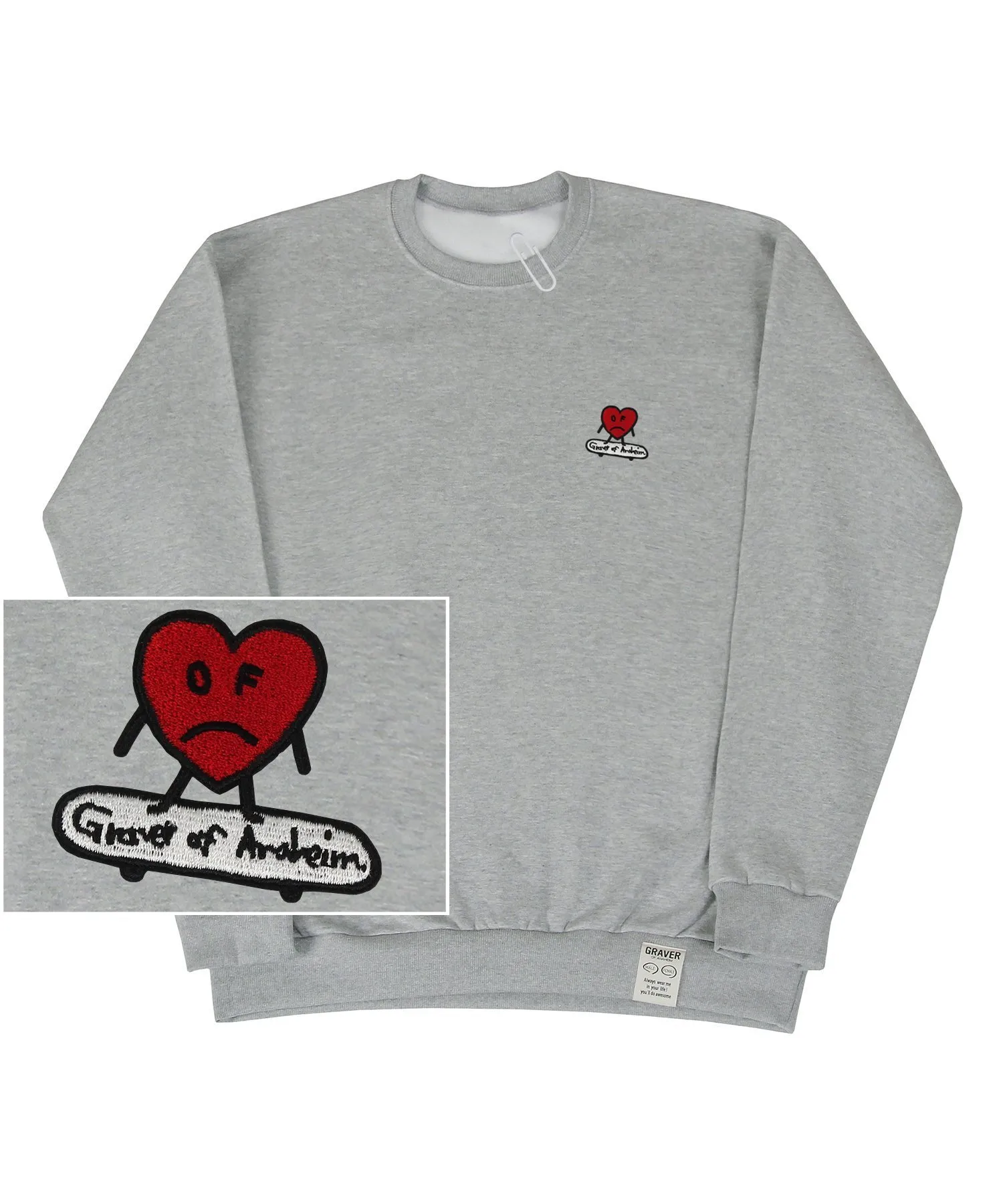 GRAVER  |[GRAVER]★HEART BOARD EMBROIDERY SWEATSHIRT