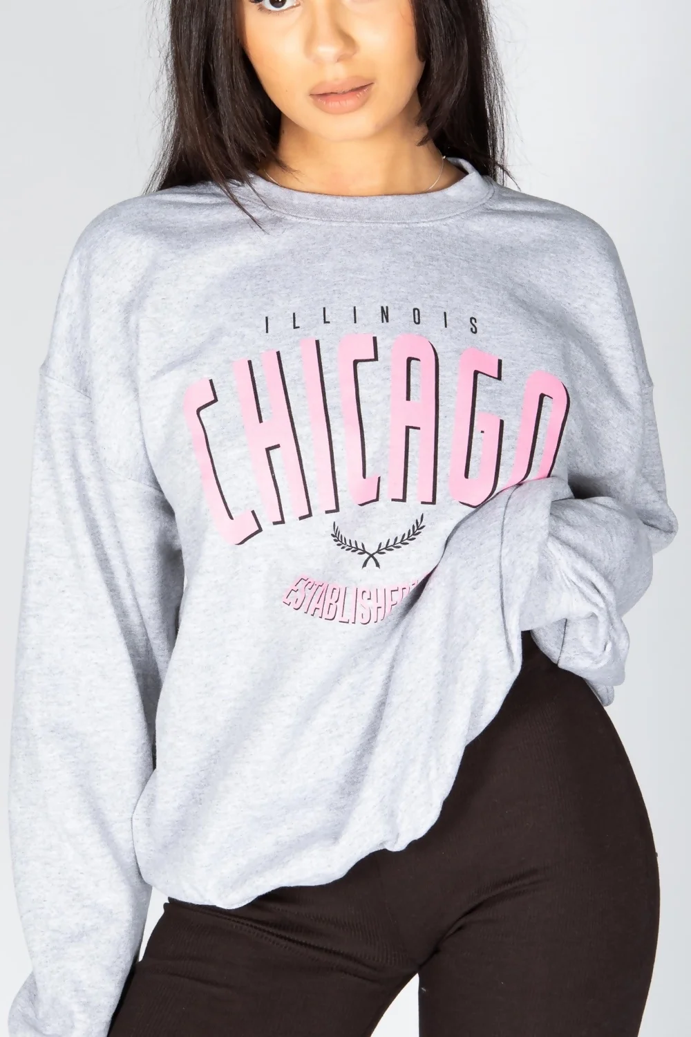 Grey 'Chicago' Oversized Sweatshirt