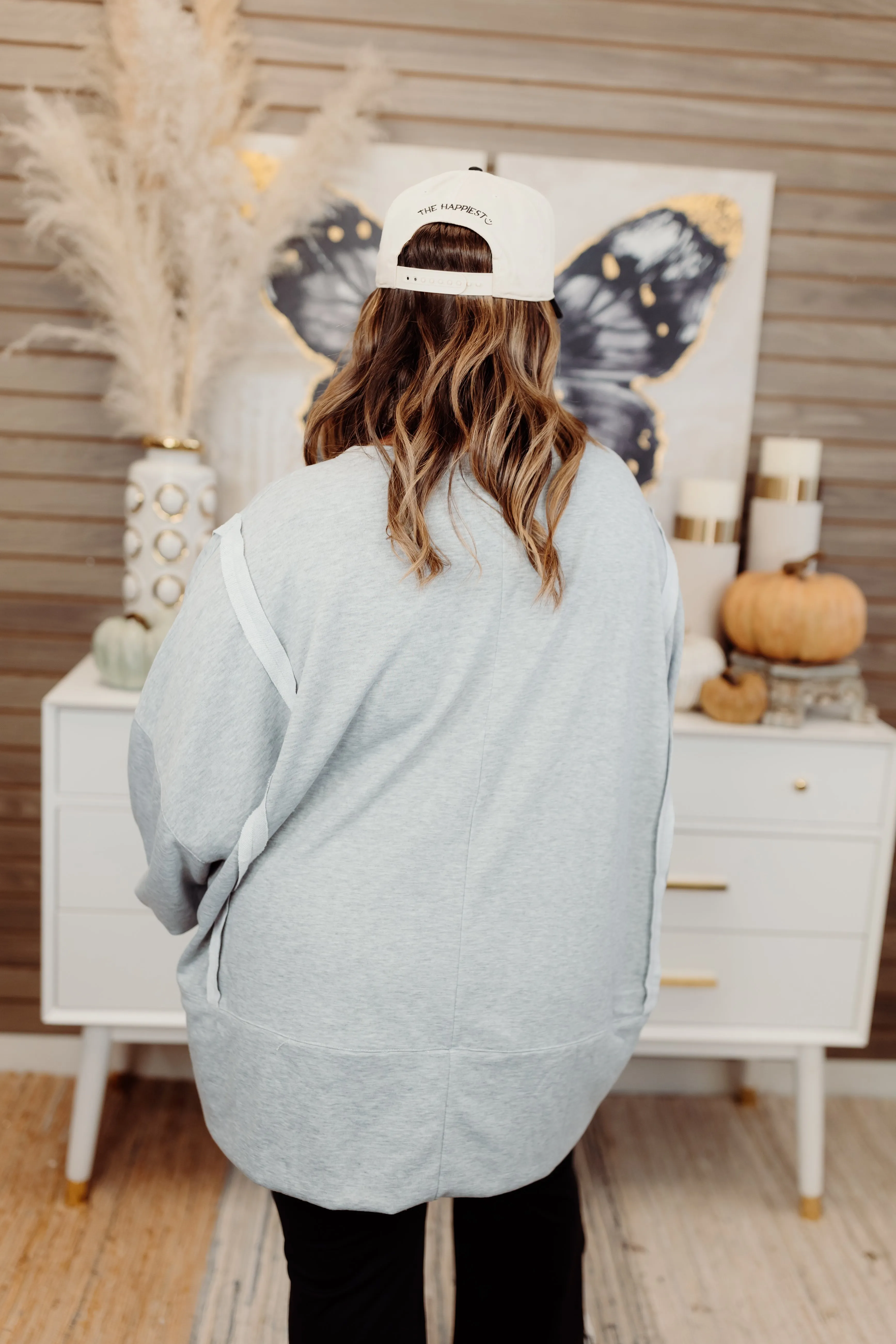 Heather Gray Oversized French Terry Pullover