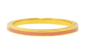 Hidalgo Vintage Peach Enamel 18 Karat Yellow Gold Eternity Band Stack Ring