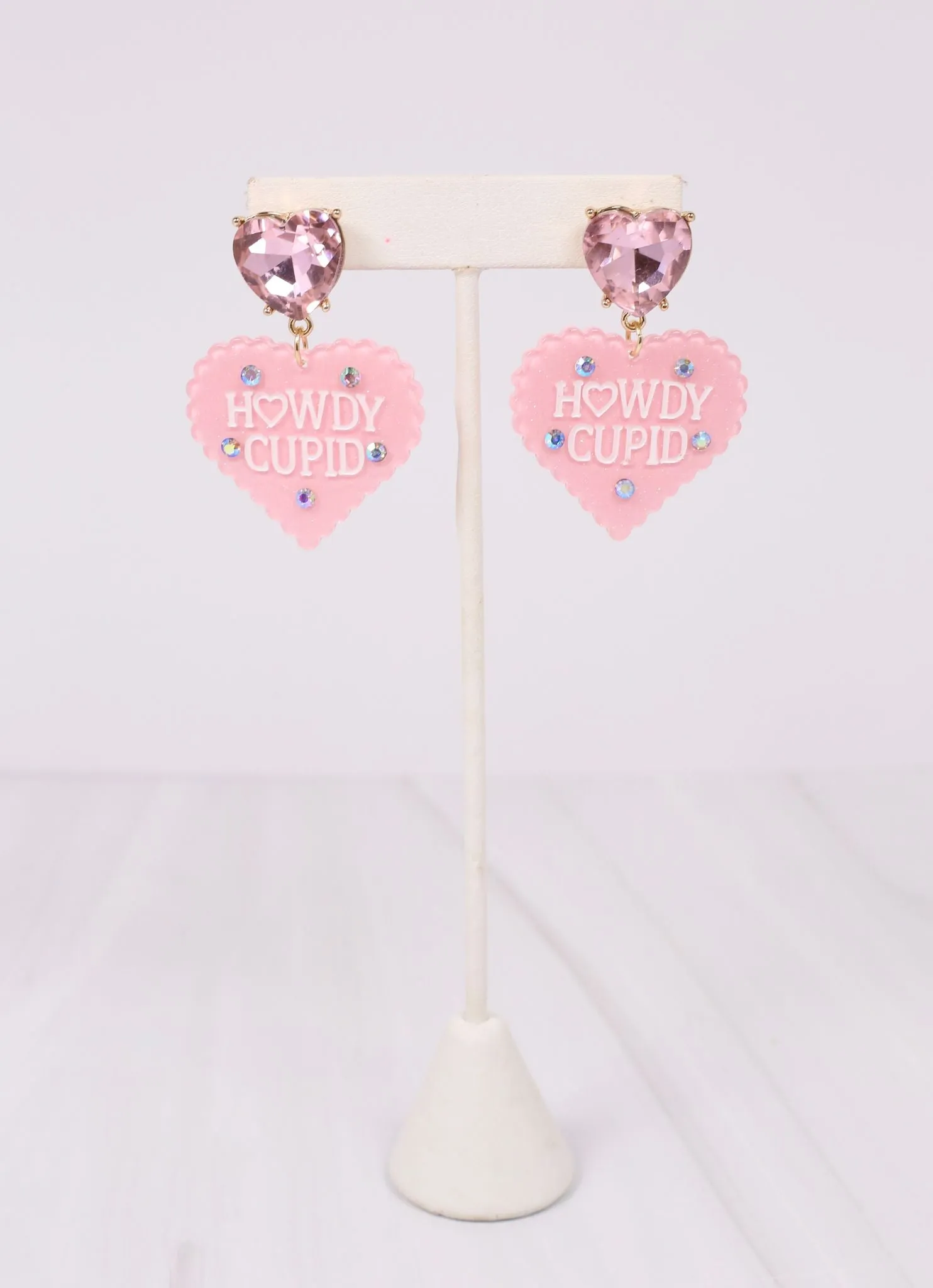 Howdy Cupid Heart Earring PINK