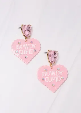 Howdy Cupid Heart Earring PINK