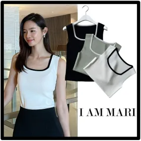 I AM MARI  |Unisex Street Style Logo Tanks & Camisoles