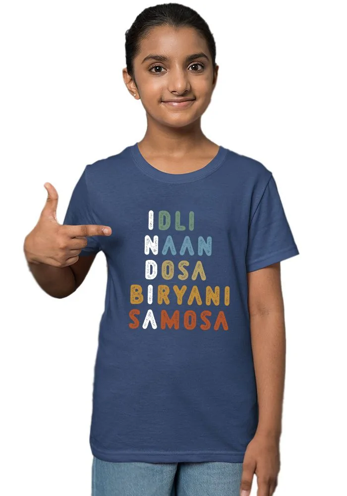 Indian Food Senior Kids T-Shirt