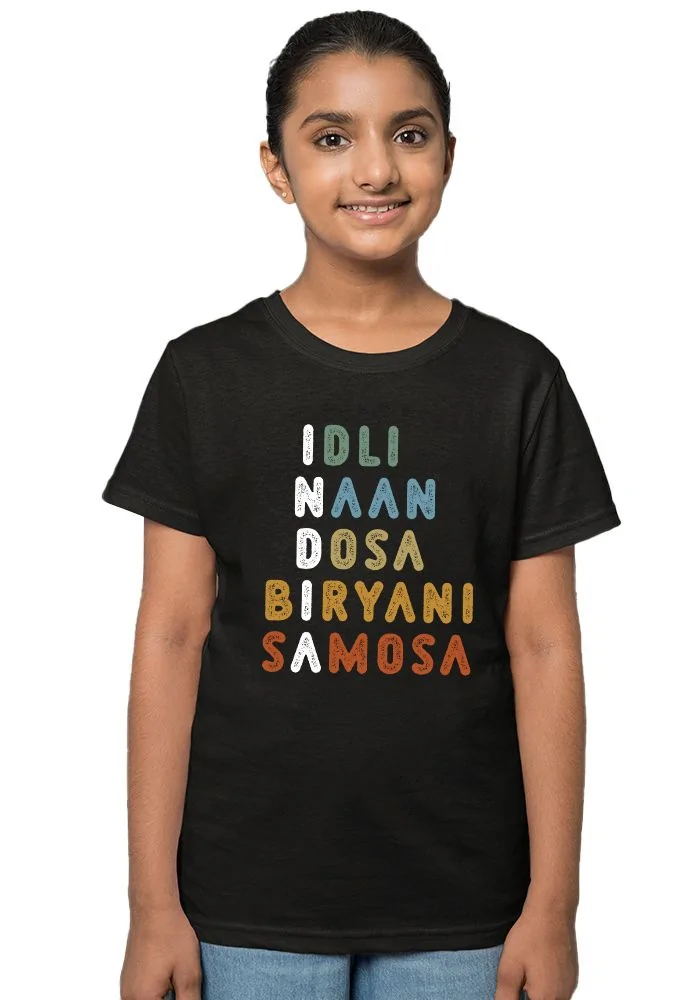 Indian Food Senior Kids T-Shirt