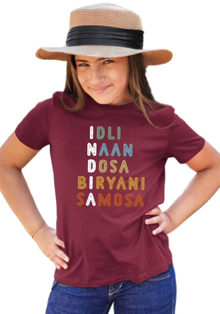 Indian Food Senior Kids T-Shirt