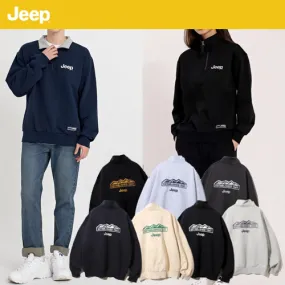 JEEP  |Unisex Street Style Long Sleeves Logo Sweatshirts