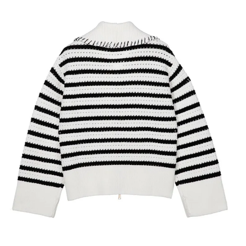 JOY GRYSON  |Stripes Casual Style Long Sleeves Oversized Elegant Style