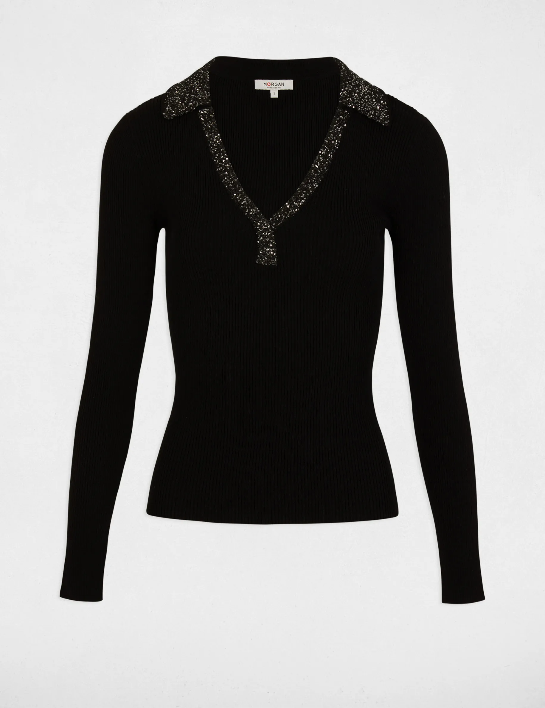 Jumper collar jewelled details black women