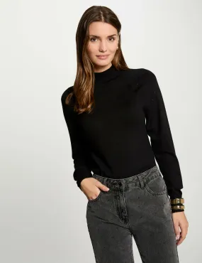 Jumper high collar black women