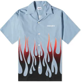 Kenzo Flame Print Vacation ShirtBlue