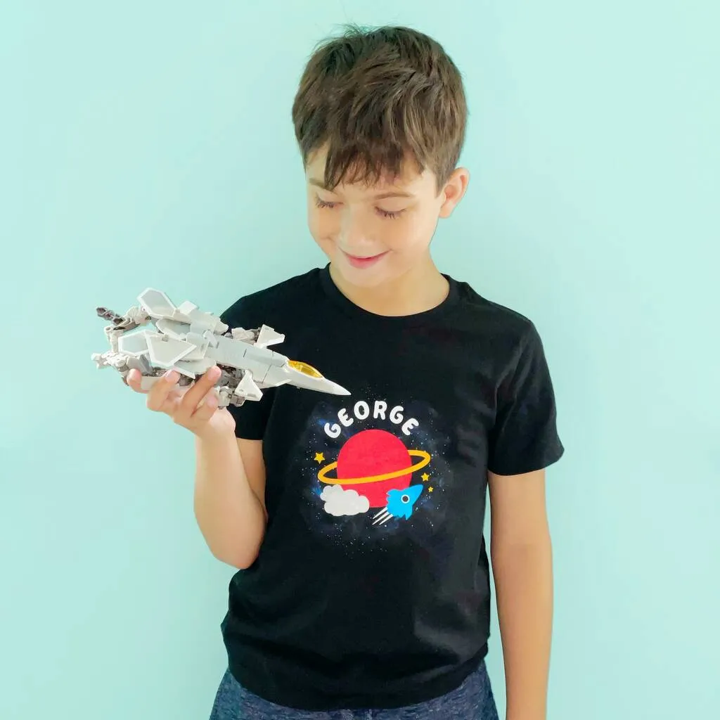 Kids Personalised Space T Shirt