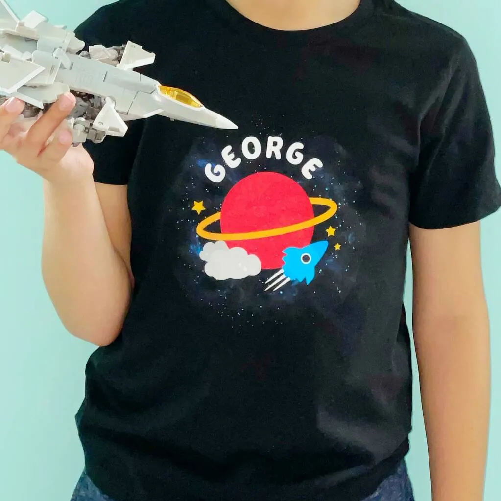 Kids Personalised Space T Shirt