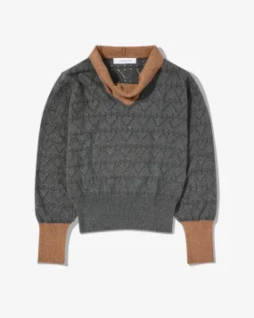 Kiko Kostadinov Brecht Drape Neck Jumper (Grey/Brown)