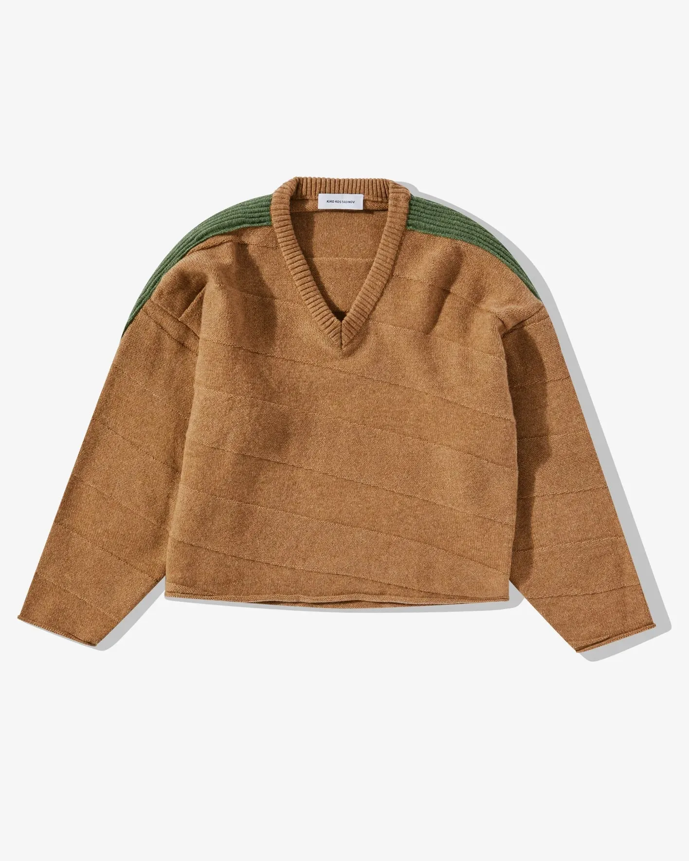 Kiko Kostadinov Delian V-Neck Jumper (Brown/Green)