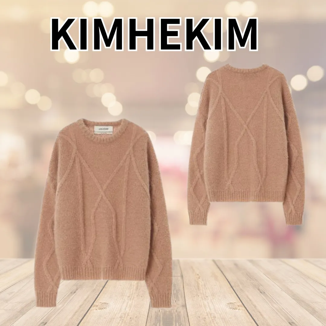 KIMHEKIM  |Crew Neck Casual Style Long Sleeves Plain Office Style