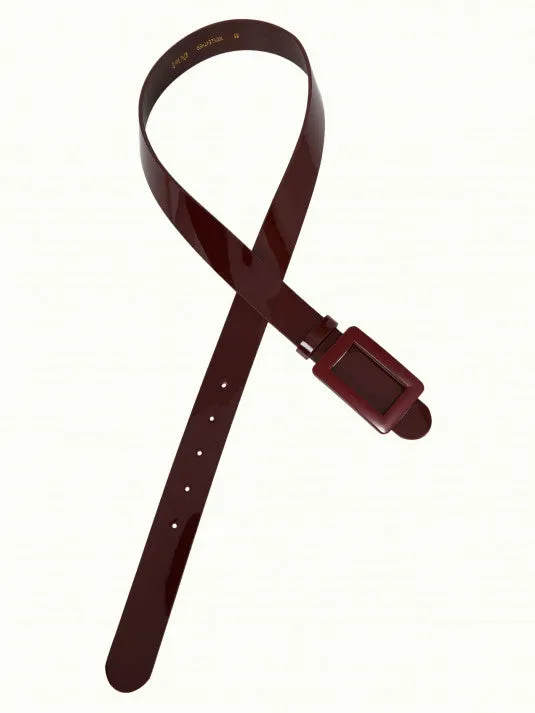 King Louie -  Patent Leather Belt - Cabernet Red