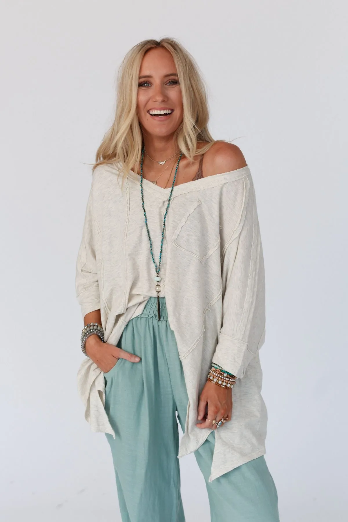 Landon Oversized Top - Oatmeal