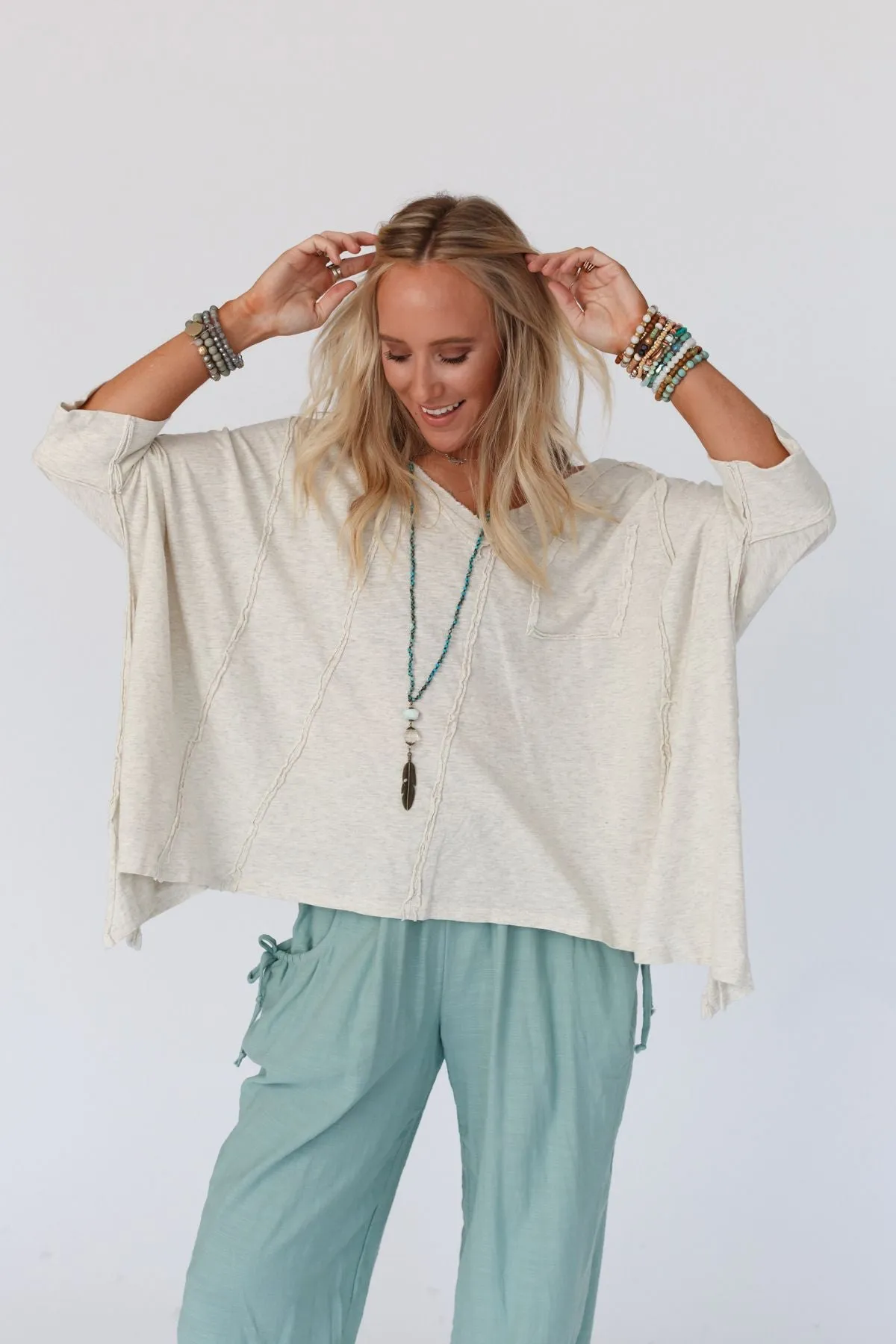 Landon Oversized Top - Oatmeal