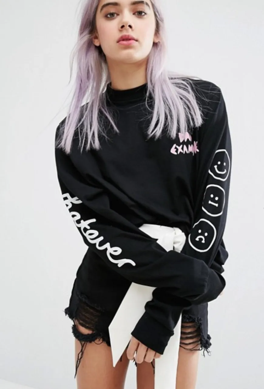 LAZY OAF  |Dots Monogram Street Style U-Neck Cotton Medium Puff Sleeves