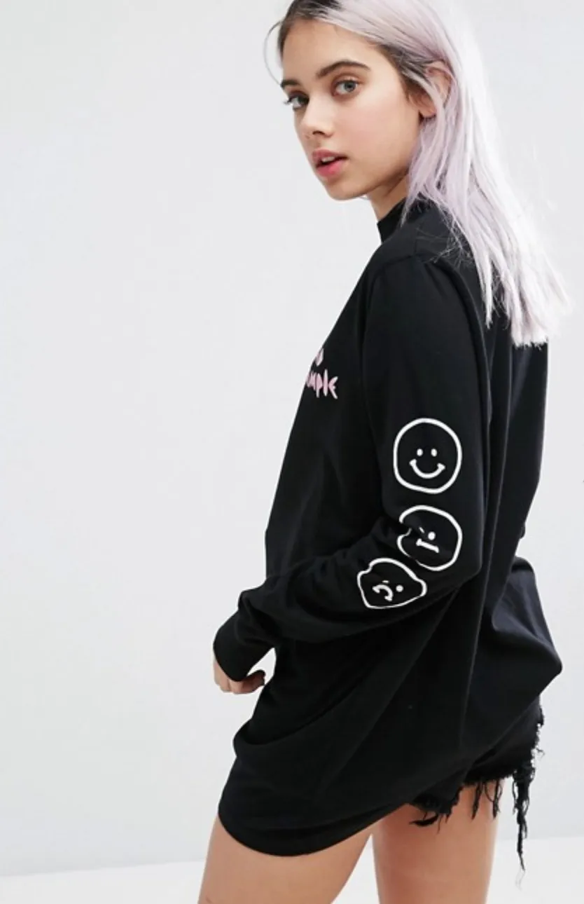 LAZY OAF  |Dots Monogram Street Style U-Neck Cotton Medium Puff Sleeves