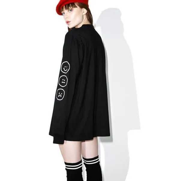 LAZY OAF  |Dots Monogram Street Style U-Neck Cotton Medium Puff Sleeves