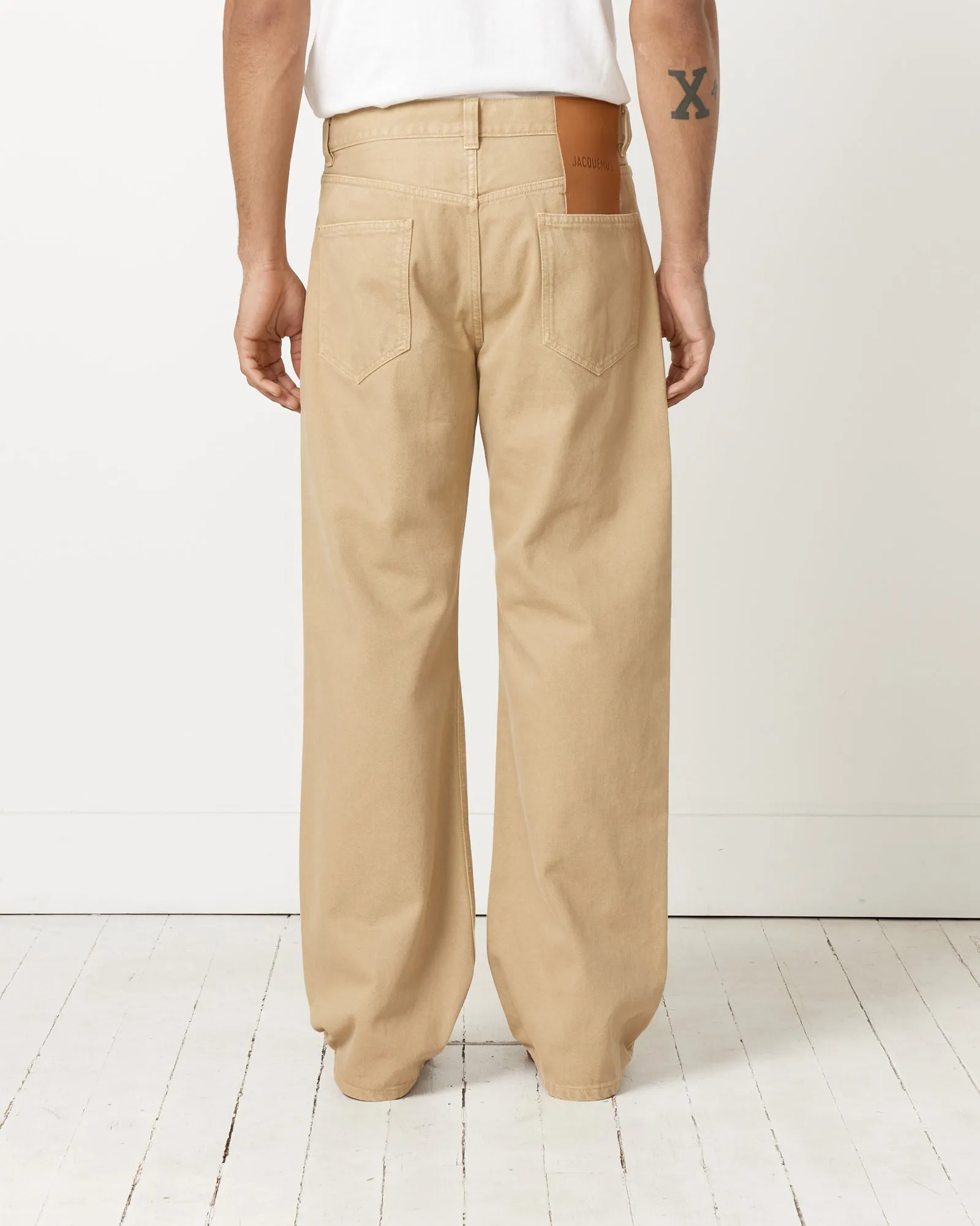 Le De-Nimes Droit Pant in Beige