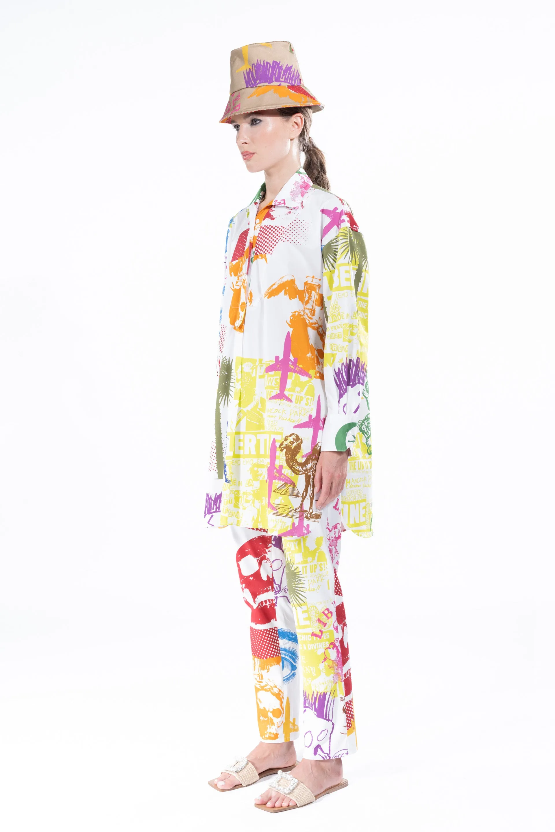 'LIBERTINE SILK SCREENS' OVERSIZED TUNIC