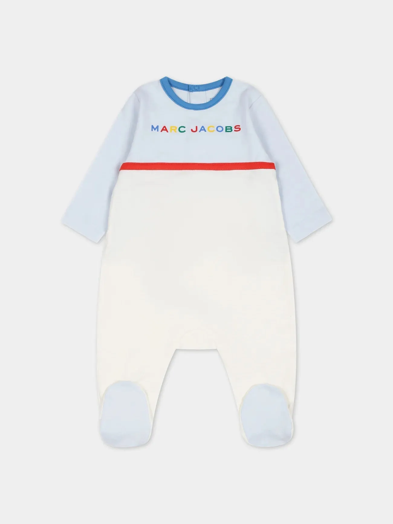 Little Marc Boys Blue LS Colorful Logo Print Footie