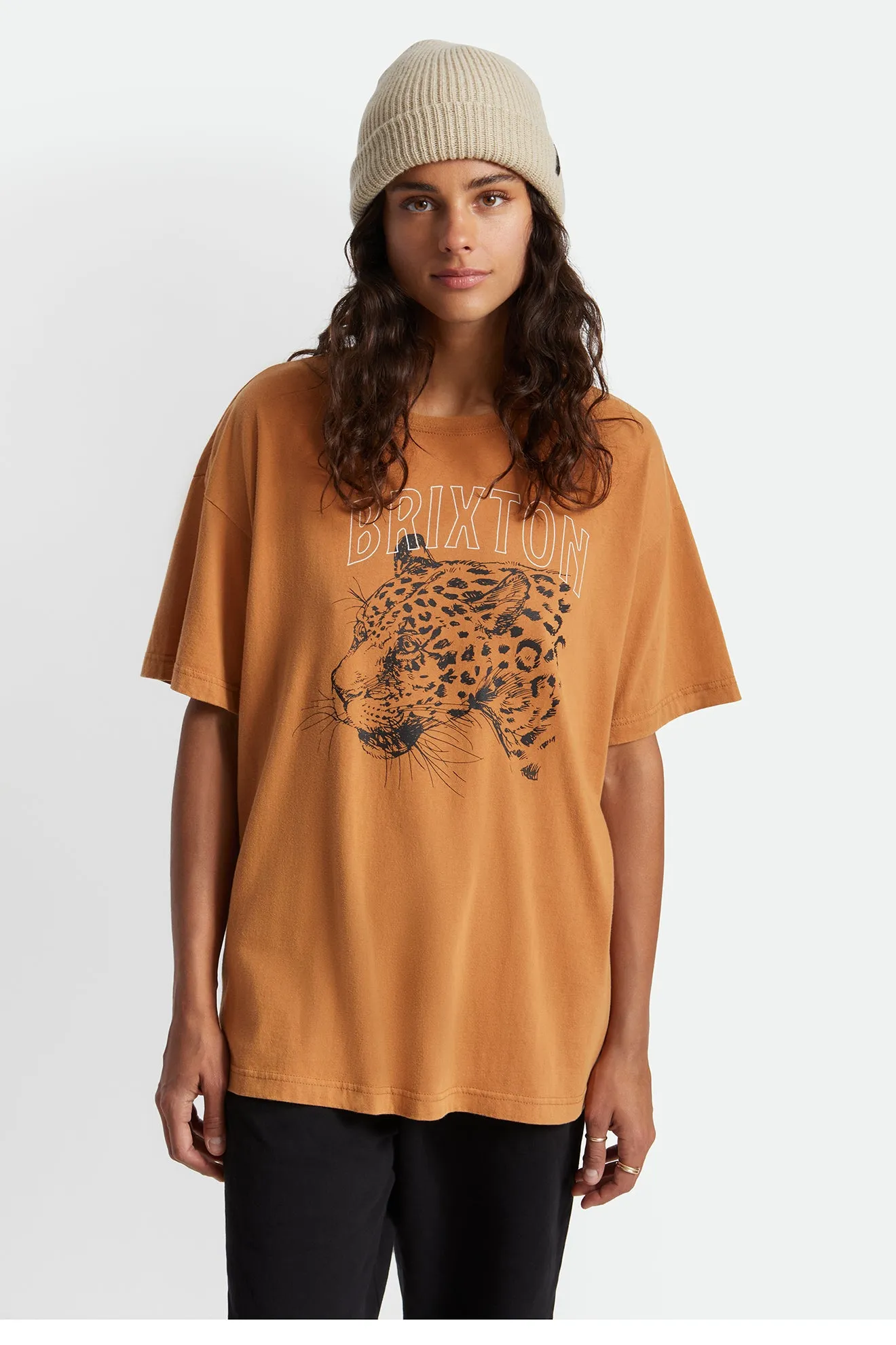 Livin Wild Women's S/S Oversized Tee - Lion Worn Wash