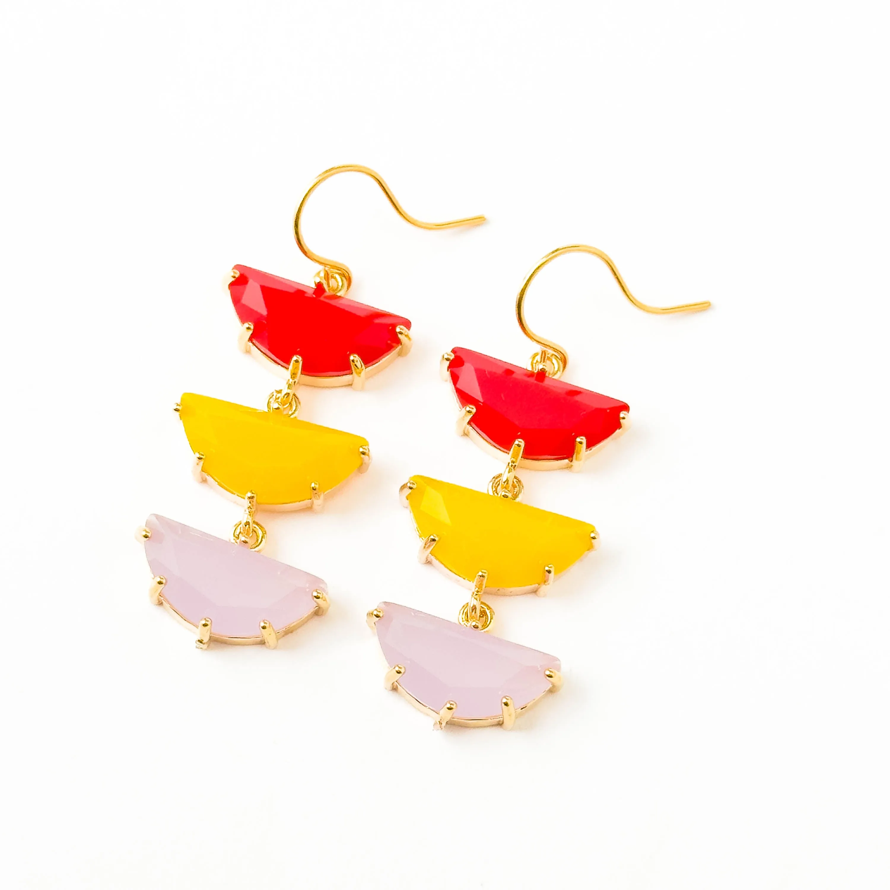 Long Colorful and Bright glass Earrings