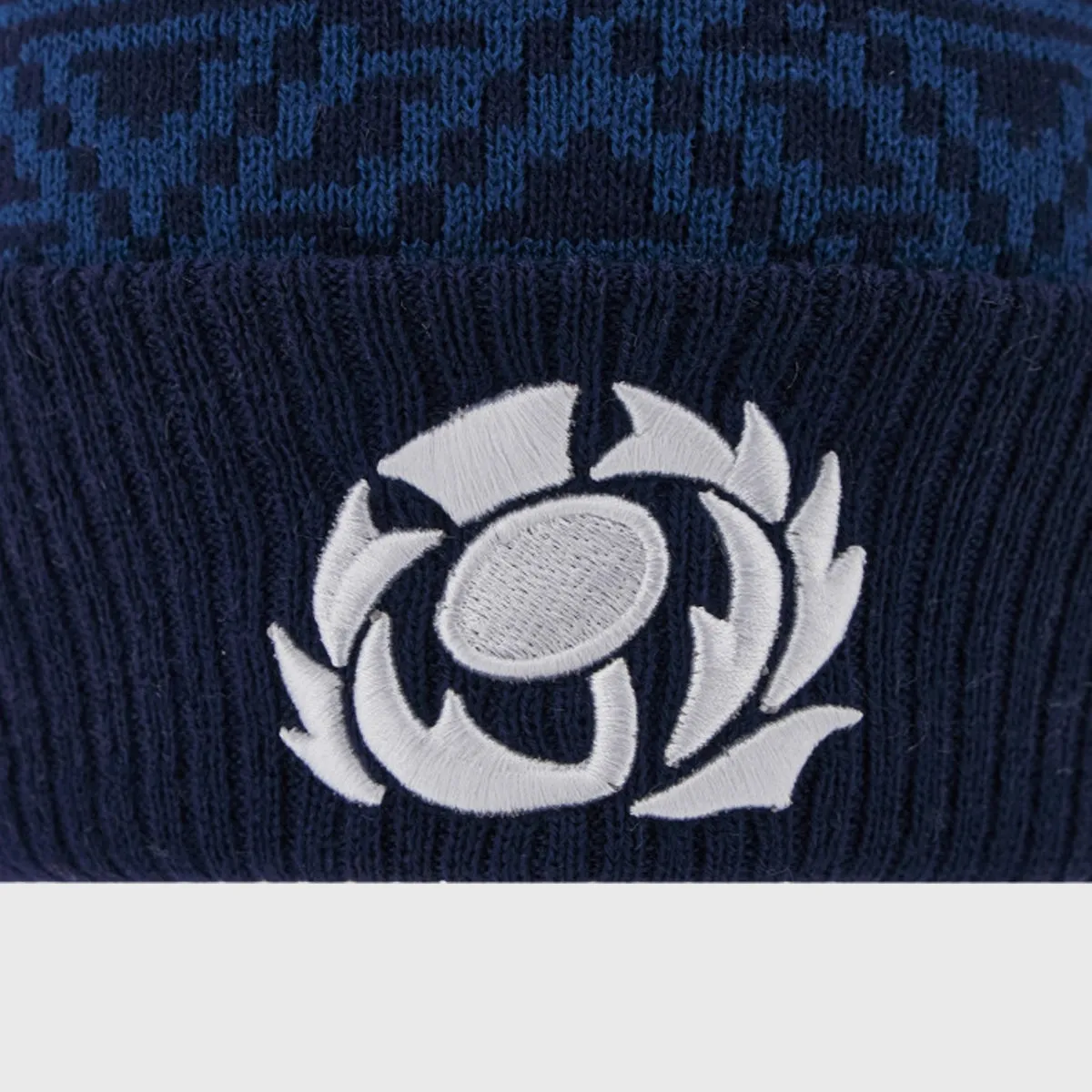 Macron Scotland Rugby Bobble Beanie Hat Navy/Green