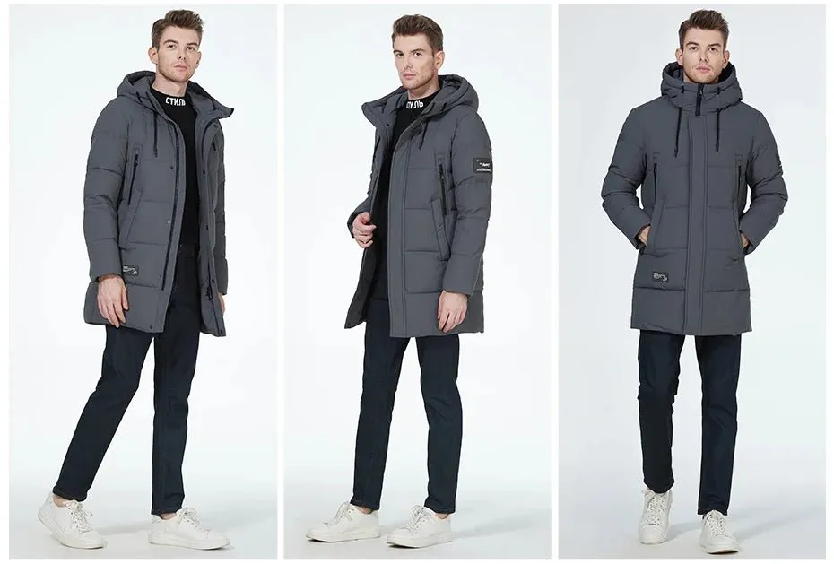 Manteau hiver mi-long à capuche pour homme ICEbear - MWD3061D