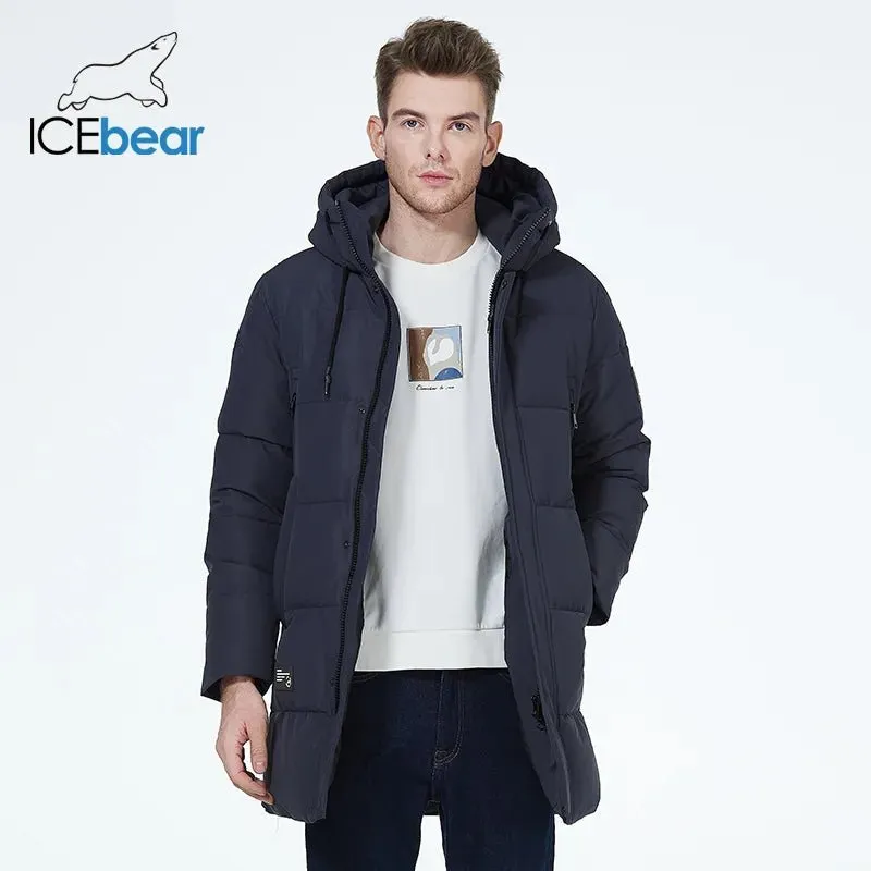 Manteau hiver mi-long à capuche pour homme ICEbear - MWD3061D