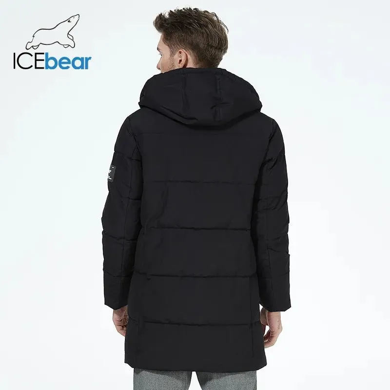 Manteau hiver mi-long à capuche pour homme ICEbear - MWD3061D