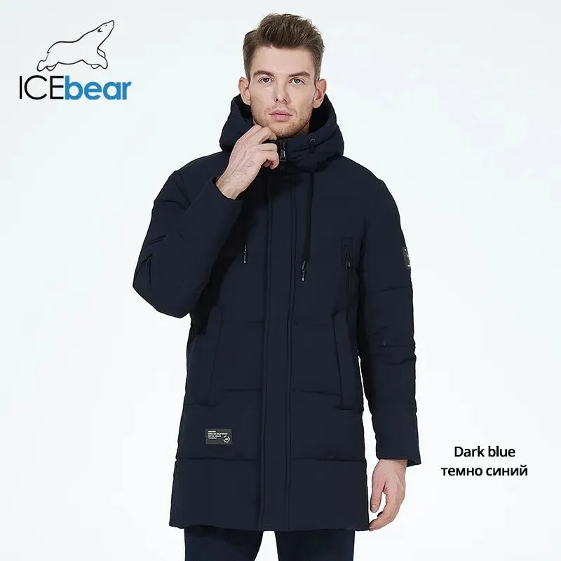 Manteau hiver mi-long à capuche pour homme ICEbear - MWD3061D