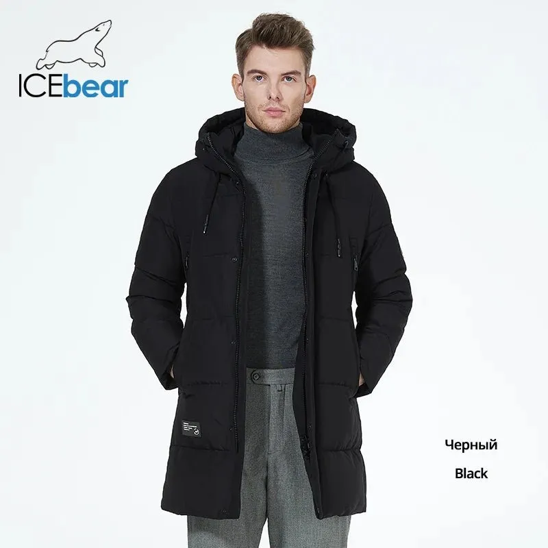 Manteau hiver mi-long à capuche pour homme ICEbear - MWD3061D